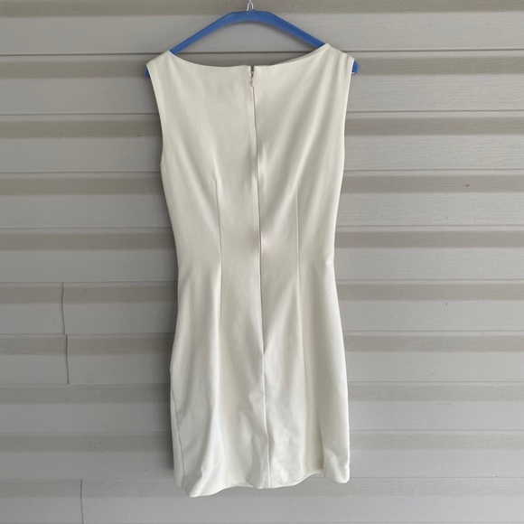 White Midi Ruched Dress - Picture 3 of 4